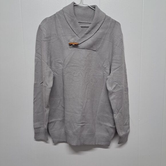 Men's Fashion Slim Fit‎ Basic Sweaters Shawl Collar Pullover Casual Long Sleeve - Picture 1 of 11